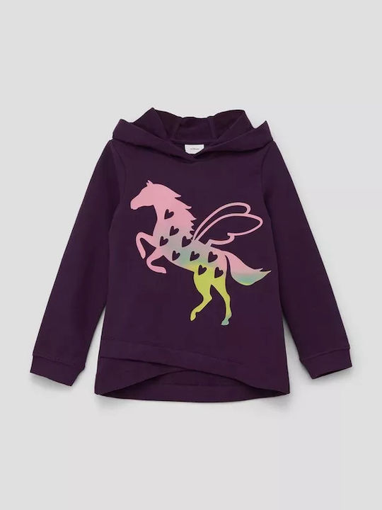 Kids Sweatshirt with Hood and Pockets Purple
