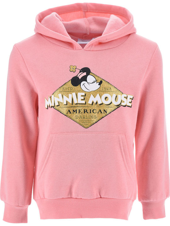 Kids Sweatshirt with Hood and Pockets Pink