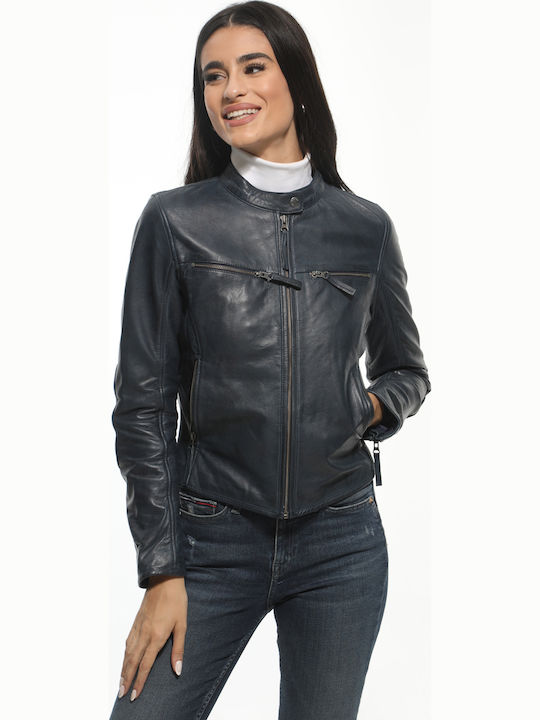Newton Leather Κοντό Δερμάτινο Γυναικείο Μπουφά...