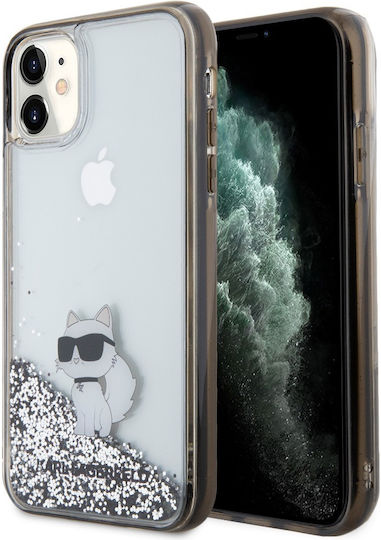 Karl Lagerfeld Liquid Glitter Choupette Back Cover Silicone / Plastic Transparent (iPhone 11)