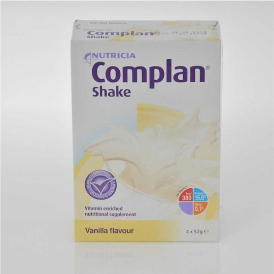 Nutricia Complan Shake Ειδικό Συμπλήρωμα Διατροφής 4 φακελίσκοι Βανίλια