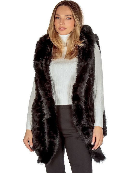 Frauen Pelz Black FUR-45845 (BLK)
