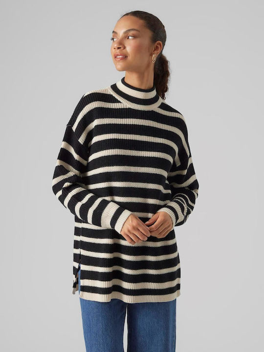 Vero Moda Women's Long Sleeve Pullover Striped Black