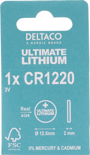 Deltaco Μπαταρία Λιθίου Ρολογιών CR1220 3V 1τμχ