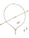 Mertzios.gr Комплект с Колие , Обеци & Пръстен от Злато 14K с Камъни