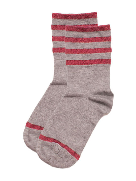 Pro Socks Bamboo Soft Lurex Femei Șosete cu Model Gri 1Pachet