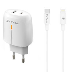 DE-31PDL 20W Cu Cablu USB-C - Lightning