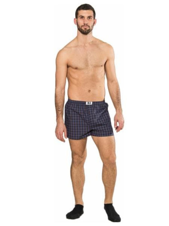 Men's Boxer Dark Blue Checkered