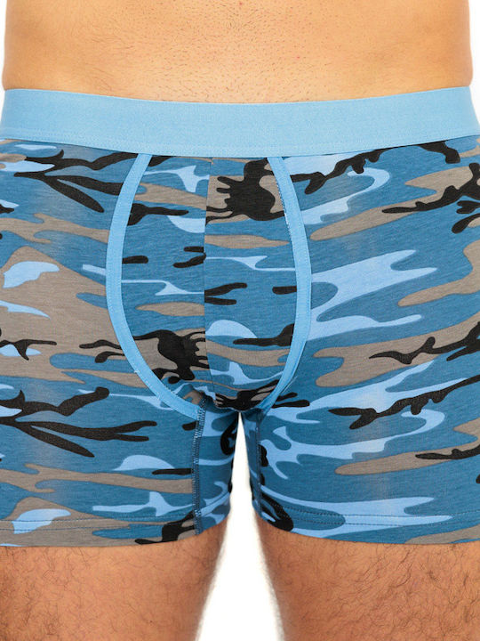 Herren Boxershorts Blau mit Mustern 1Packung