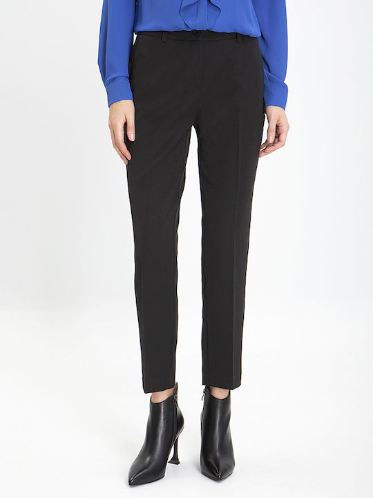 Laura Donini Pantaloni de damă Tesatura Pantaloni Black