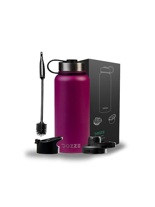 Dozze Sport Stainless Steel Water Bottle 945ml Purple