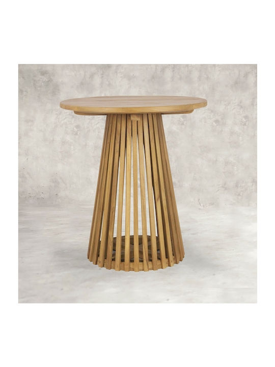 Grace Round Solid Wood Side Table Natural L50xW50xH55cm