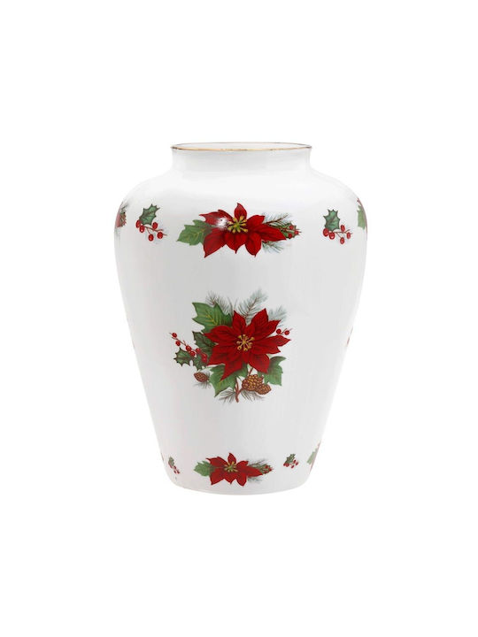Cryspo Trio Christmas Vase Porcelain Multicolour Height 24cm.