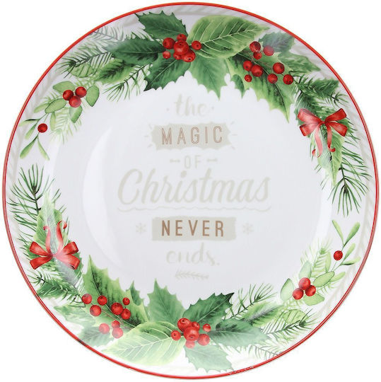 Tognana Christmas Platter Porcelain Multicolored D30cm.