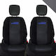 Car Seat Back 2pcs Leatherette Carbon Black