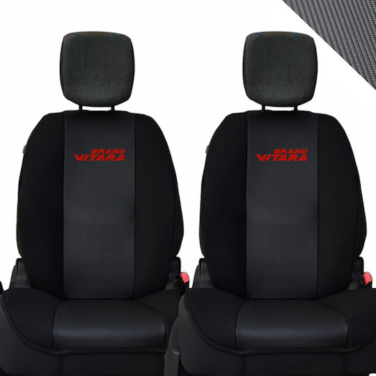 Autositzlehne 2Stück Kunstleder Carbon Schwarz