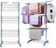 Floor Clothes Drying Rack for Balcony Stainless Steel with Wheels 126x64cm