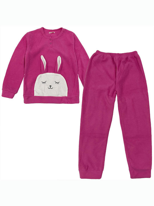 Ustyle Pijama pentru copii De iarnă Fleece Fuchsia