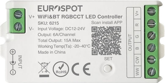Eurospot Led Controller Tuya Wi-fi + Rf 2.4ghz + Bt Rgbcct Ταινία