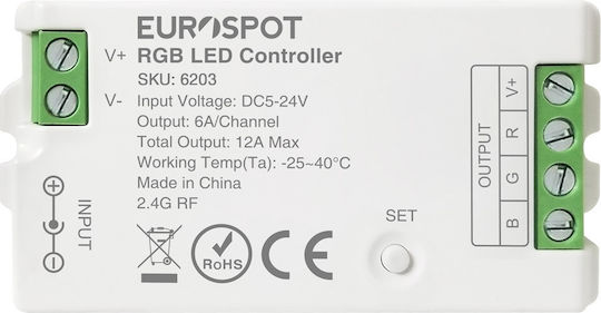 Eurospot Fără fir RGB Controller RF: RF (Radiofrecvență) Montat pe perete 43332