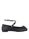 Leder Damen Ballerinas Schwarze