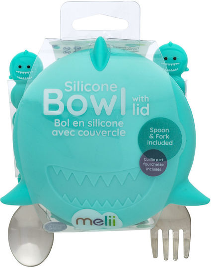 Melii Set de mâncare pentru copii din silicon 0.35lt Turcoaz