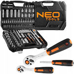 Neo Tools Ratschen- & Steckschlüssel-Sets 1\2" & 1\4" 110Stück