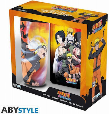 Abysse Naruto Shippuden - Sasuke Vs Naruto Σετ Δώρου (θερμός & Σημειωματάριο) Bottle Thermos Orange