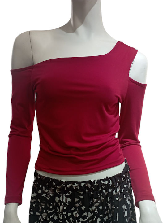 Kalliope Women's Blouse Long Sleeve Red