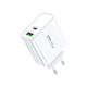 Remax Φορτιστής Χωρίς Καλώδιο με Θύρα USB-A και Θύρα USB-C 65W Power Delivery Λευκός (RP-U125)
