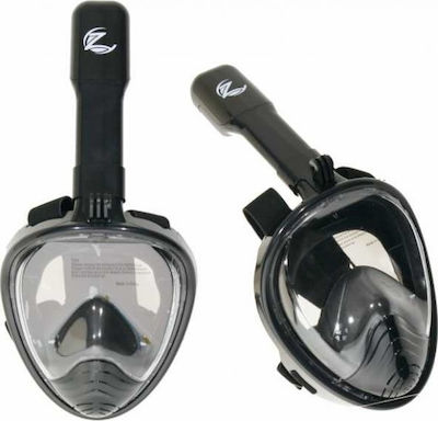 Diving Mask Silicone Full Face with Breathing Tube Children's in Black color