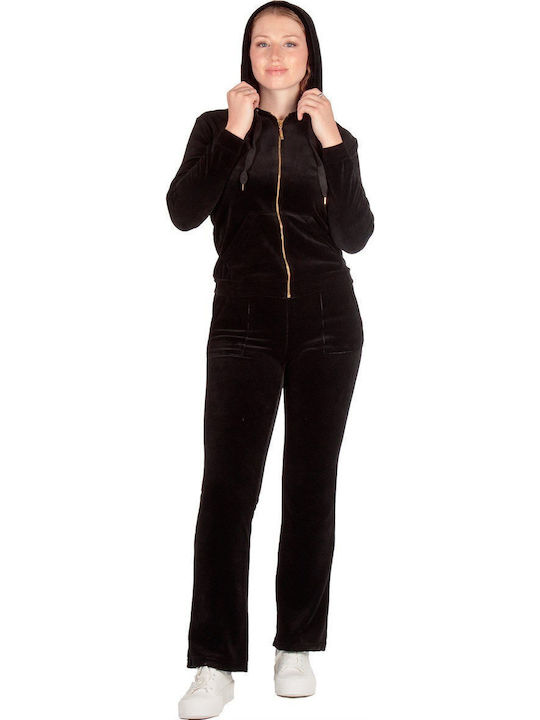 Silia D Jogginganzug Samt BLACK SET-60600-7 (BLK)