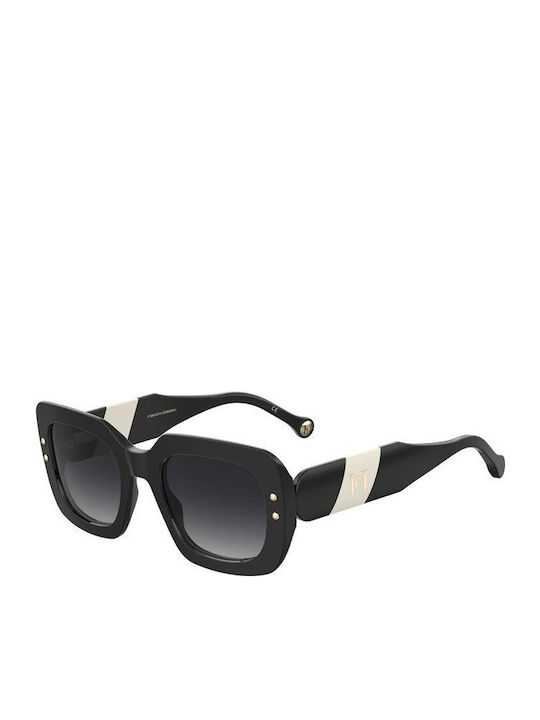 Carolina Herrera Women's Sunglasses with Black Horn-Rimmed Frame and Grey Gradient Lenses HER 0186/S 80S/9O