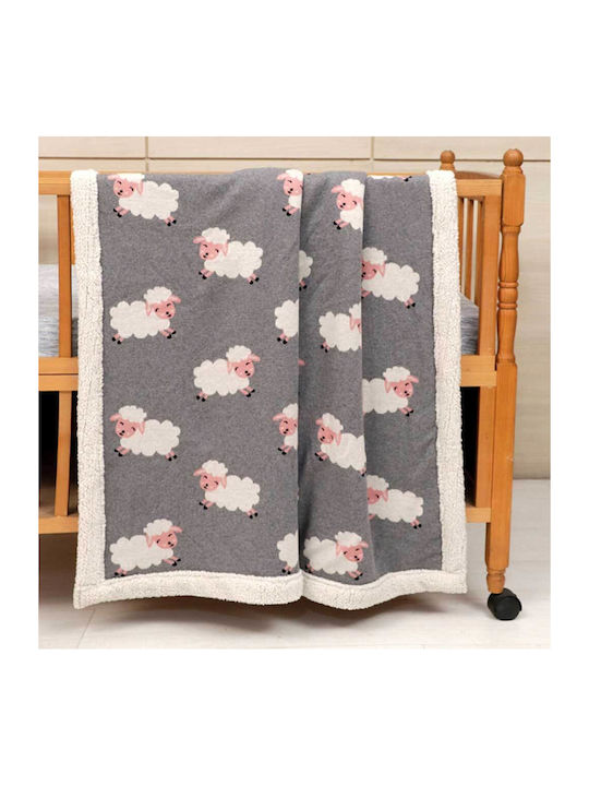 Liolios Home Blanket Cot Cotton Multicolour 100x120cm