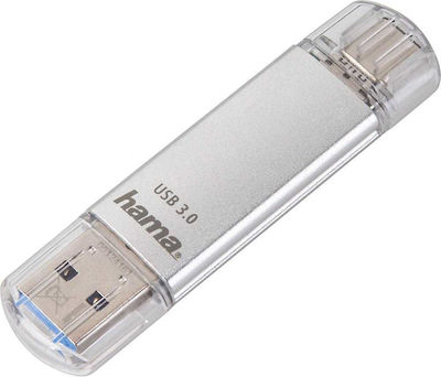 HAMA C-laeta 128GB USB 3.0 Stick Gray