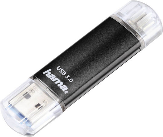 HAMA Laeta 64GB USB 3.0 Stick Black