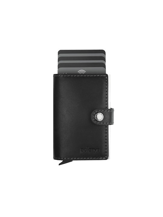 Pularys Ανδρικό Πορτοφόλι Καρτών με RFID Μαύρο