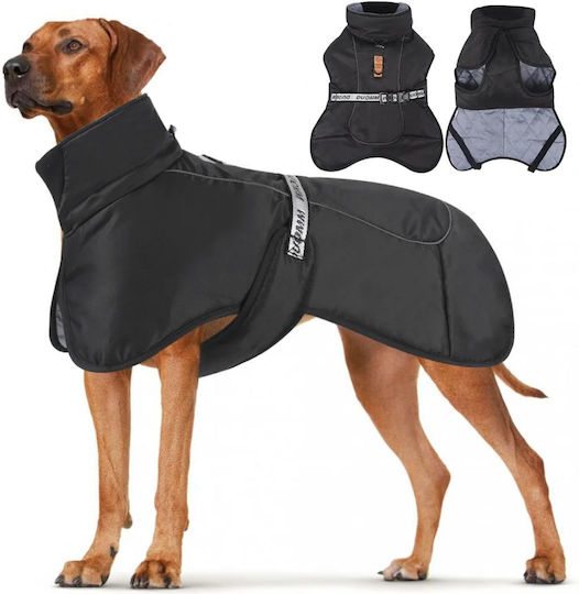 Animal Hundemäntel für Hunde Wasserdicht Schwarz mit Rückenlänge 67 cm