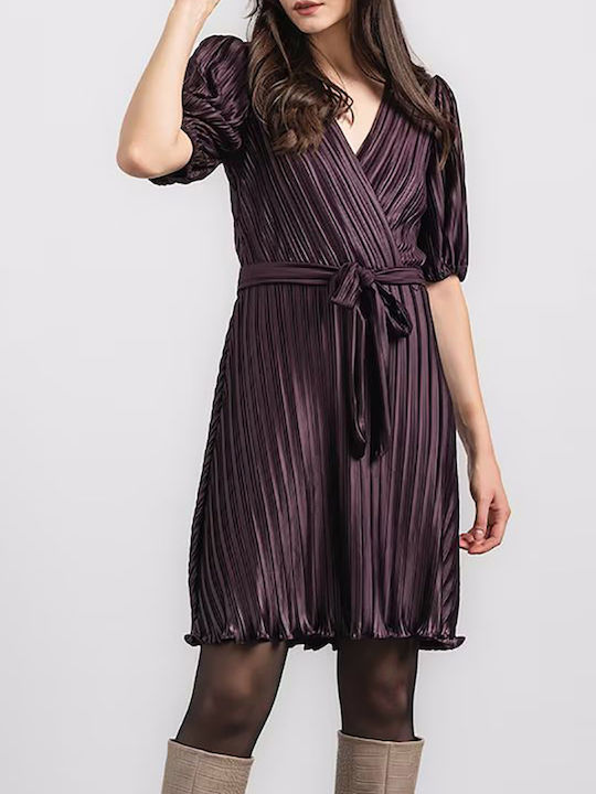 DKNY Mini Dress Wrap DarkPurple