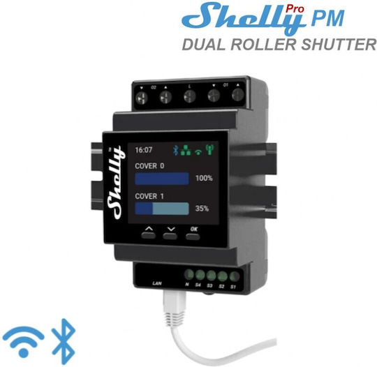 Shelly Pro Dual Cover PM Ρελέ Ράγας