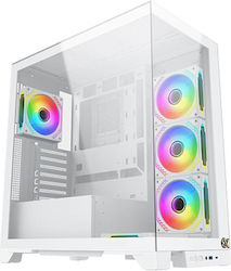 Xigmatek Endorphin Ultra Gaming Full Tower Κουτί Υπολογιστή με Πλαϊνό Παράθυρο και RGB Φωτισμό Arctic