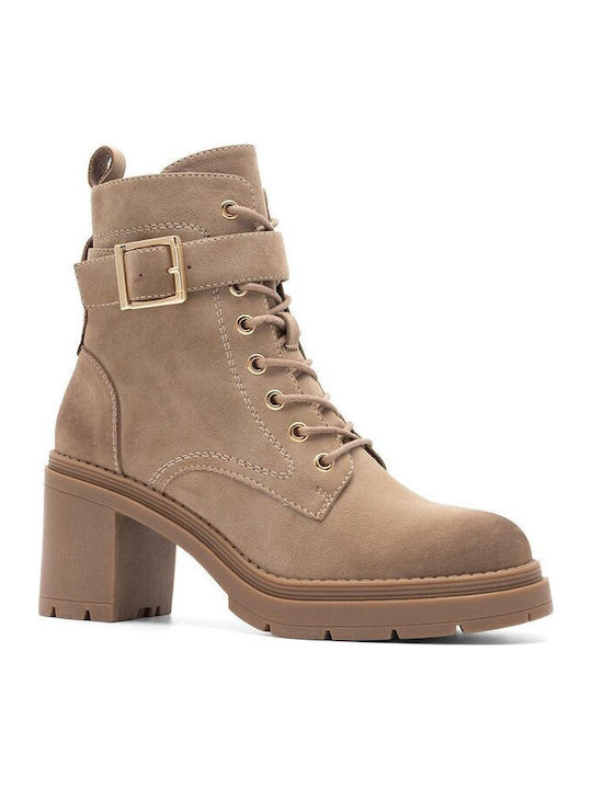 Damen Chelsea Stiefeletten Beige