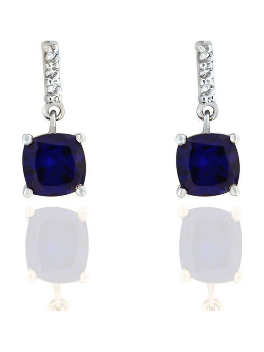 Metrongold Earrings made of White Gold with Diamond