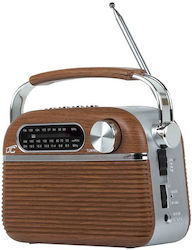 LTC Audio LXLTC2027 Portable Radio Rechargeable with Bluetooth and USB Brown