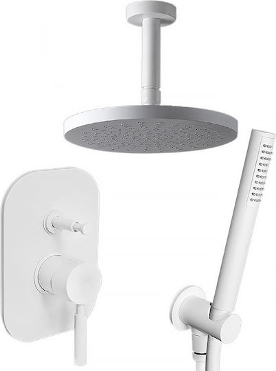 La Torre Tech Built-in Mixer & Shower Head Set for Shower White
