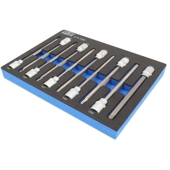 Satra Дълги Битови ключове с Torx и Квадратно Гнездо 3/8'' Комплект 10бр