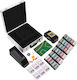vidaXL Set von 600 nummerierten Pokerchips 40mm / 11.5gr mit 5 Kartenspielen und Filz