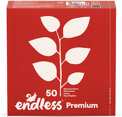 Χαρτοπετσέτες Premium Κόκκινες 33x33 Endless (185g-50 φύλλα)