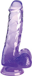 Pipedream Balls Ρεαλιστικό Dildo με Όρχεις και Βεντούζα Μωβ 13.5cm