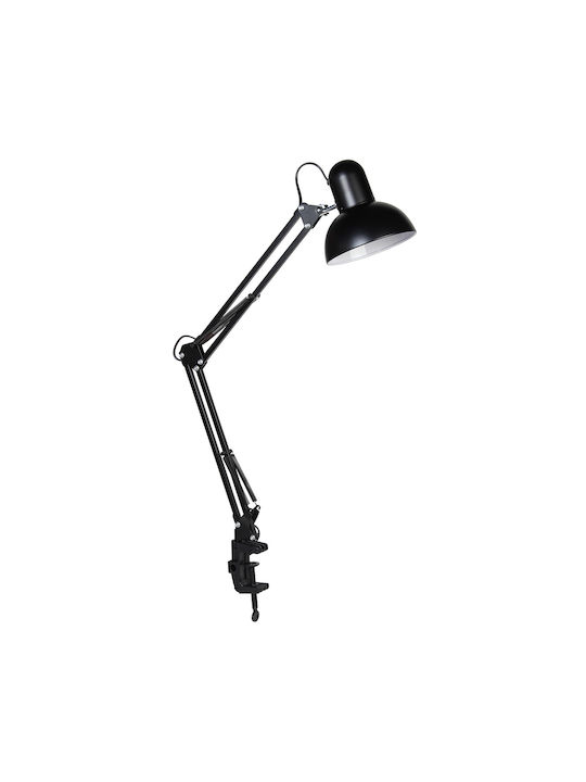 Keskor Bürobeleuchtung mit klappbarem Arm für E27 Lampen und Clip in Schwarz Farbe